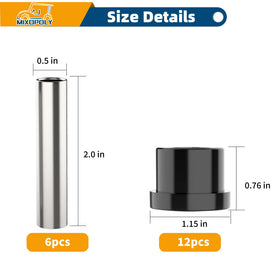 Mixopoly spring sleeves and upper shackle sleeves included for easy replacement and install.