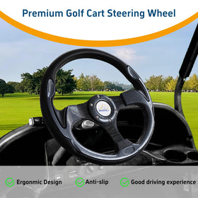 Mixopoly steering wheel for EZGO TXT/RXV offers comfortable non-slip handling.