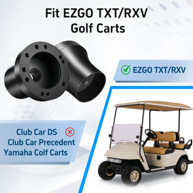 Mixopoly steering wheel hub adapter ready for installation on EZGO carts.