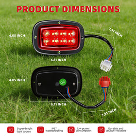 Mixopoly taillight kit mounting hardware, sturdy installation for rugged golf cart use.