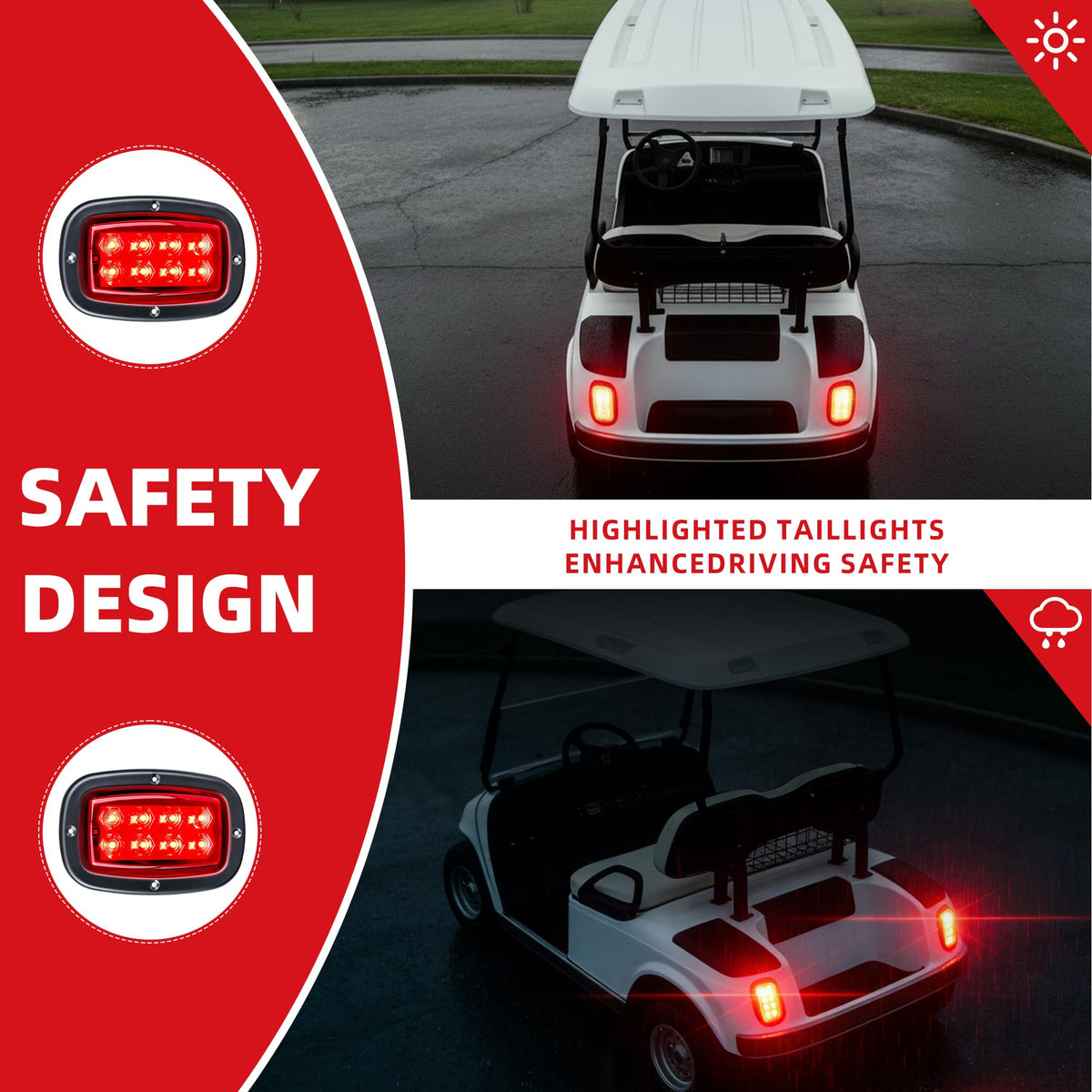 Mixopoly taillight kit rear lights close-up, premium brightness for safer rides.