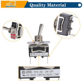 Packaging shows tow run switch with nuts and washers