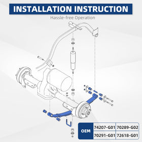 Mixopoly includes U-bolts, nuts, sleeves, and bushings for full replacement.