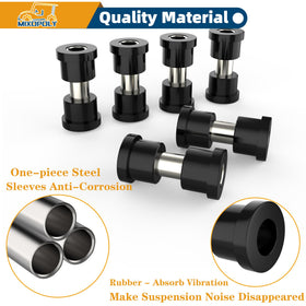 Mixopoly urethane bushings provide durable vibration control in a full sleeve set.