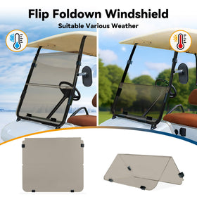 Mixopoly 5 mm impact-resistant windshield for Club Car DS durability.