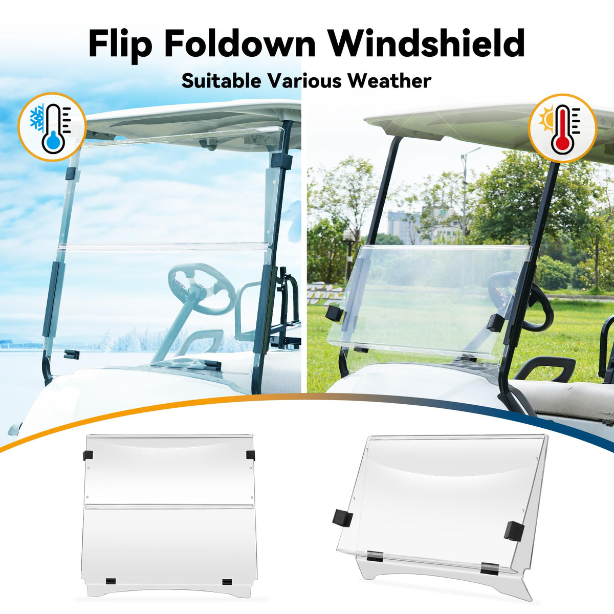 Mixopoly clear acrylic windshield close-up highlights 5mm thickness and impact resistance.