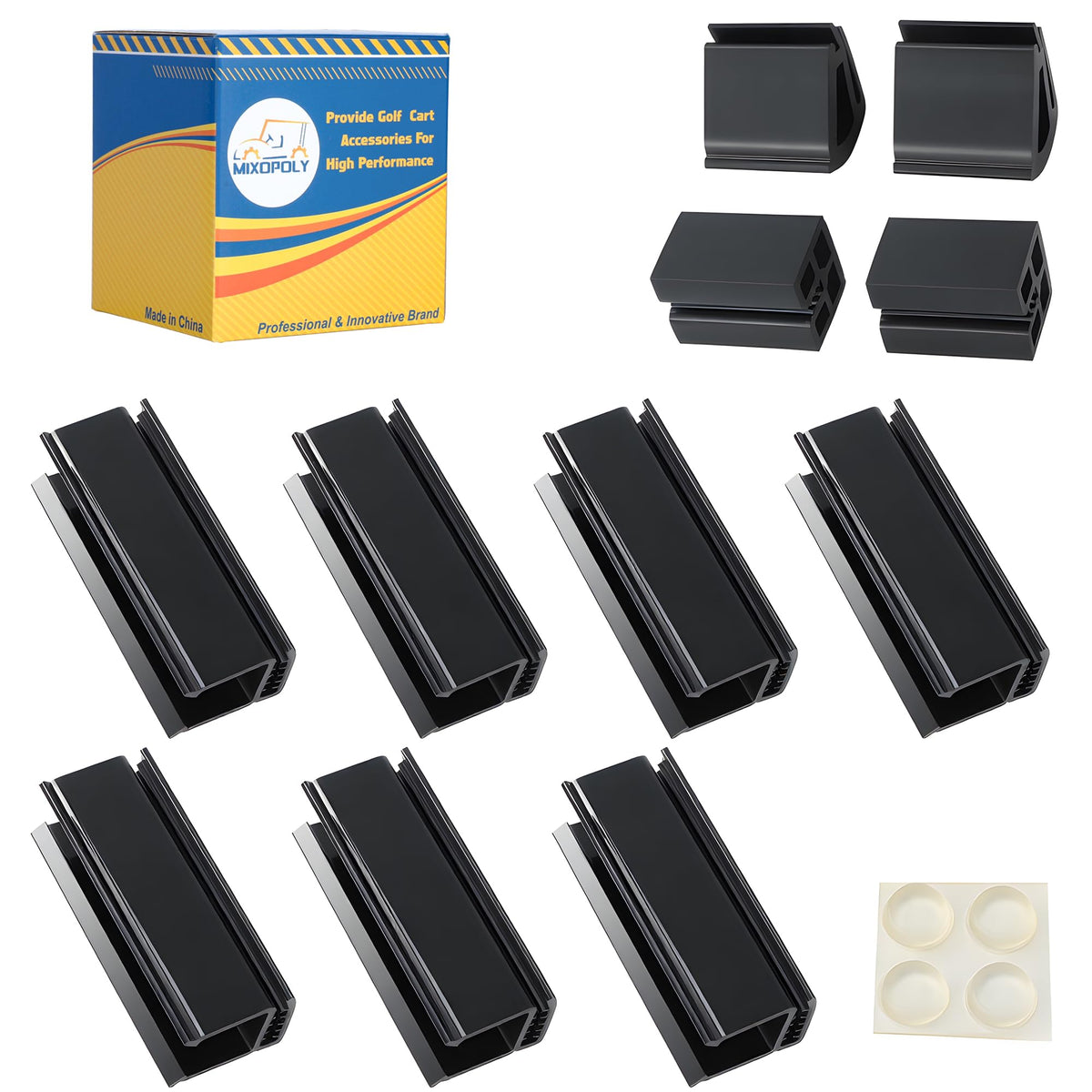 Mixopoly windshield clips kit package with complete mounting hardware for quick DIY installation