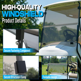 Mixopoly EZGO TXT windshield blocks UV rays during sunny rides.