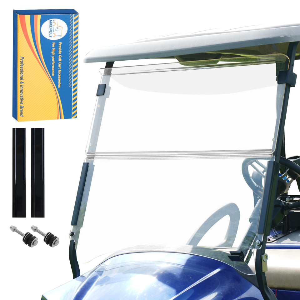 Mixopoly foldable windshield for Club Car Precedent with enhanced visibility