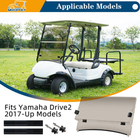 Mixopoly windshield for Yamaha Drive2 2017+ side angle showing fold for storage.