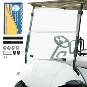 Mixopoly Yamaha G29 windshield front view with fold-down design for visibility.