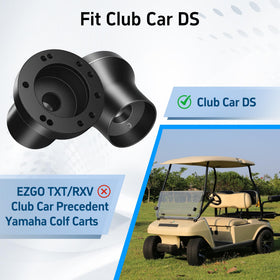 Mixopoly golf cart adapter with zinc-plated finish resisting rust while upgrading steering.