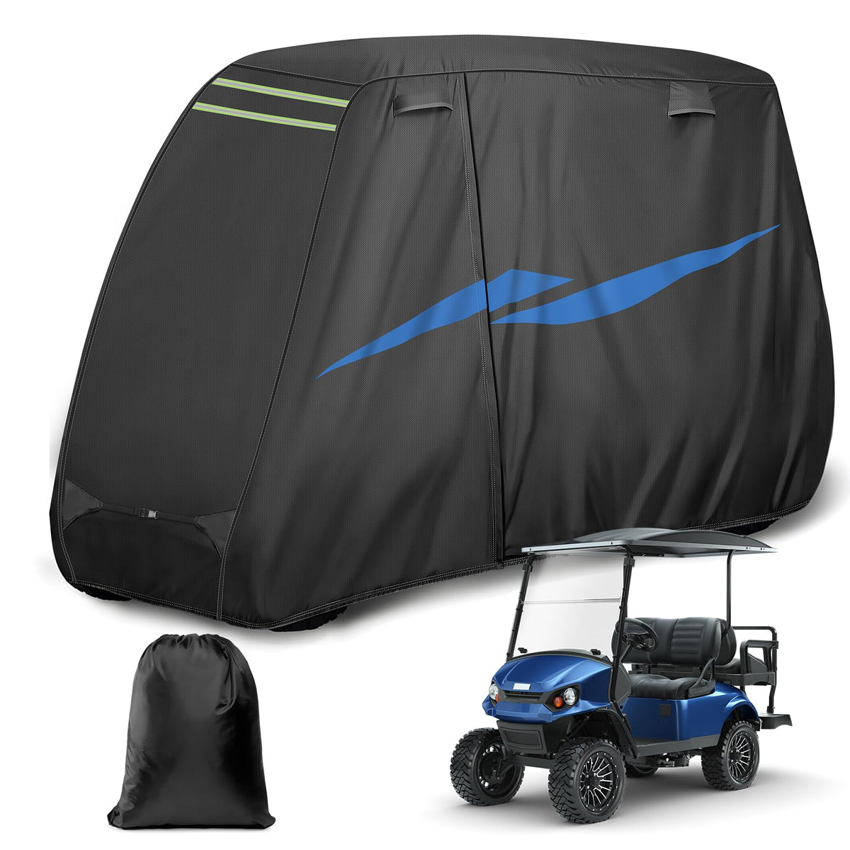 Mixsuper Liner golf cart cover front view protects from sun and rain