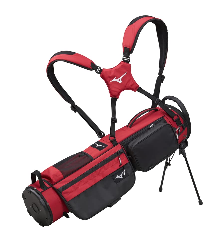 Mizuno BR-D2 carry bag red top cuff for quick club access on the course.