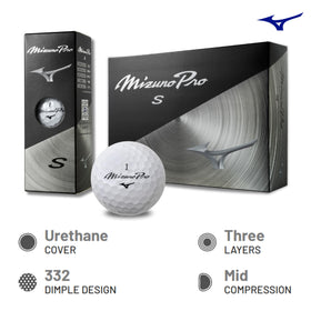 Mizuno PRO S ball featuring twelve-percent thinner cover for enhanced feel.
