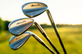Mizuno PRO T1 White Satin grind highlights versatile turf interaction.