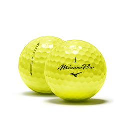 Mizuno PRO X ball featuring AxialFlow dimple for faster flight and consistent distance.