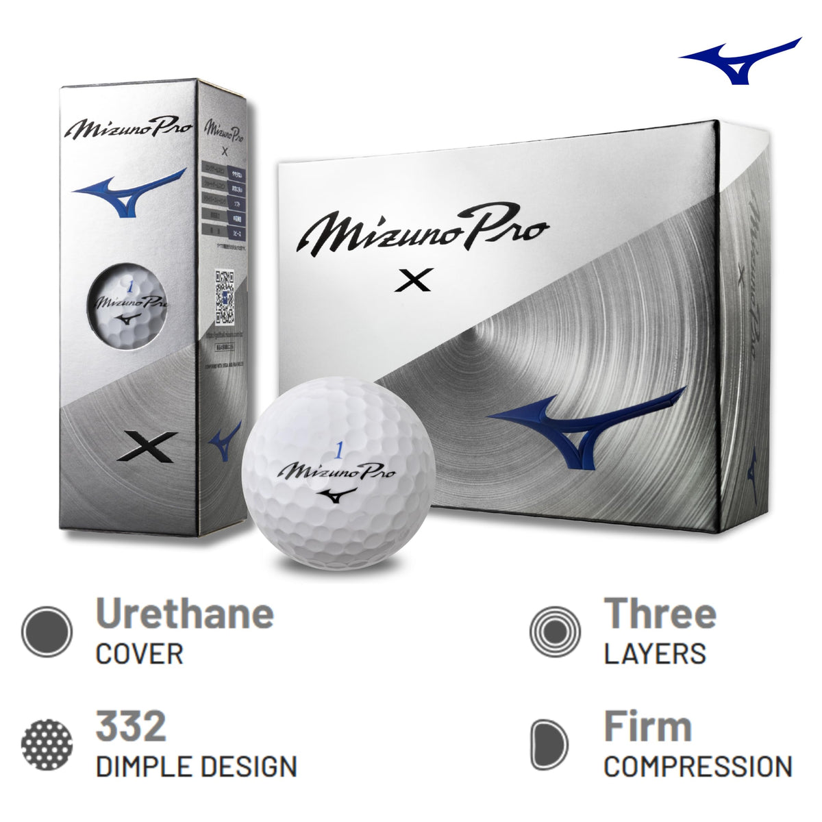 Mizuno PRO X ball in flight with high trajectory.