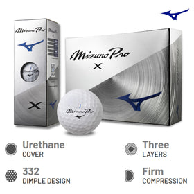 Mizuno PRO X ball in flight with high trajectory.