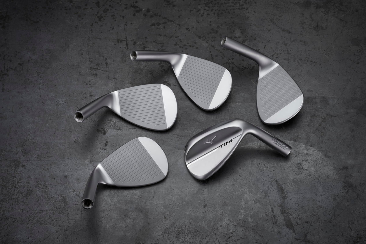 Mizuno T24 wedge showing quad cut grooves for higher spin