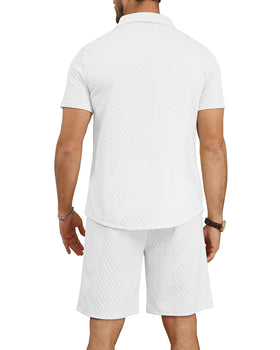 MLANM shirt stand-up collar detail for a clean summer look.