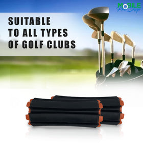 Mobile Pro Shop keeps clubs dry between shots on damp days.