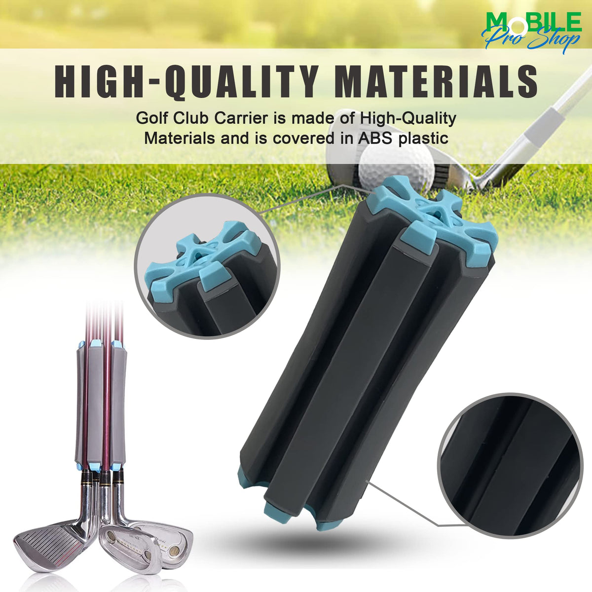 Cylindrical design enables easy clamp and unclamp of clubs.