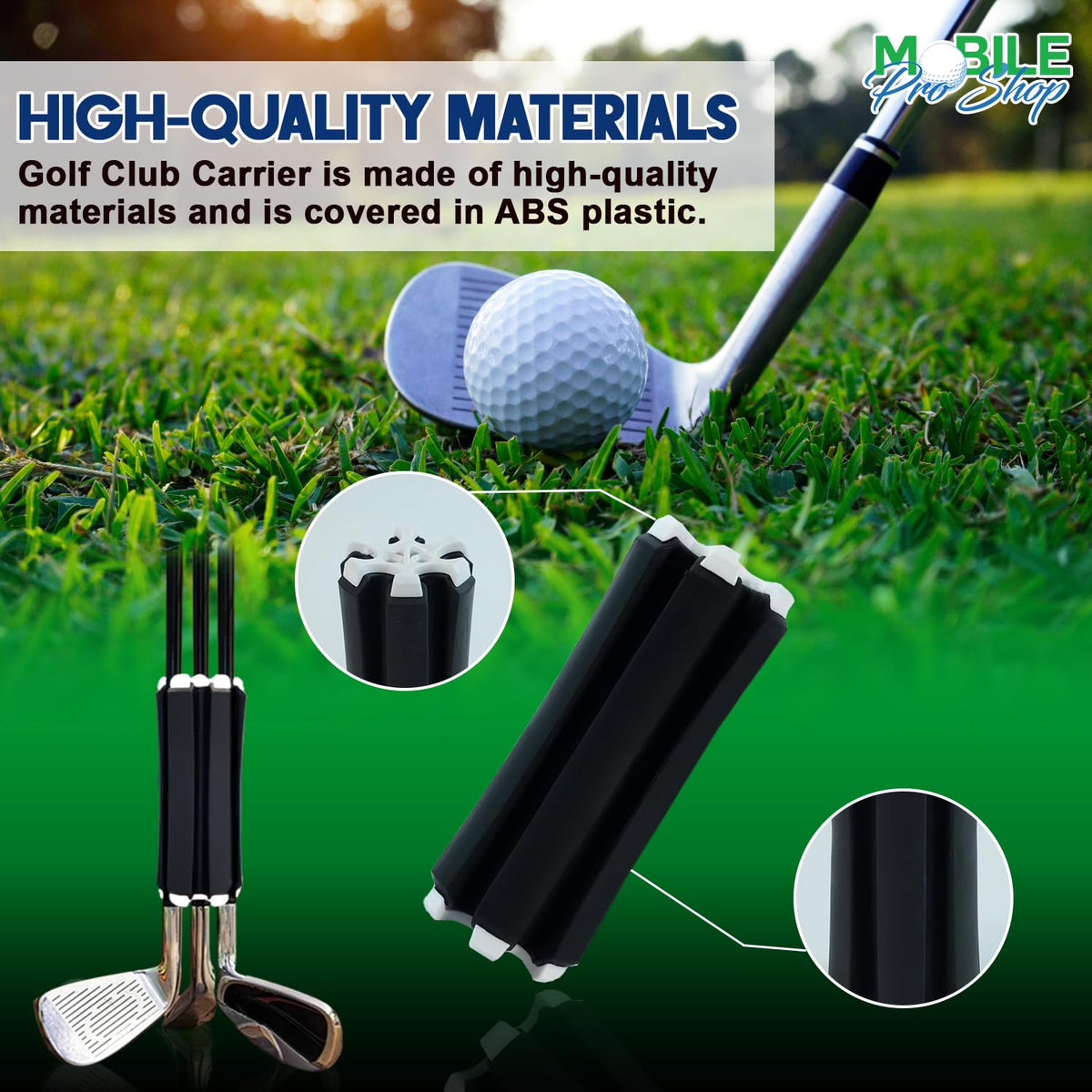 Mobile Pro Shop compact carrier reduces bulk on the cart path and during travel