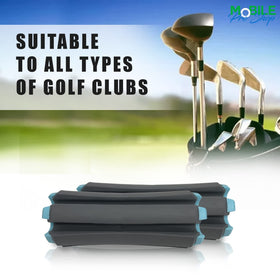 Grey turquoise finish complements golf gear and carts.