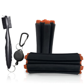 Mobile Pro Shop golf club carrier handheld holds six clubs for easy transport.