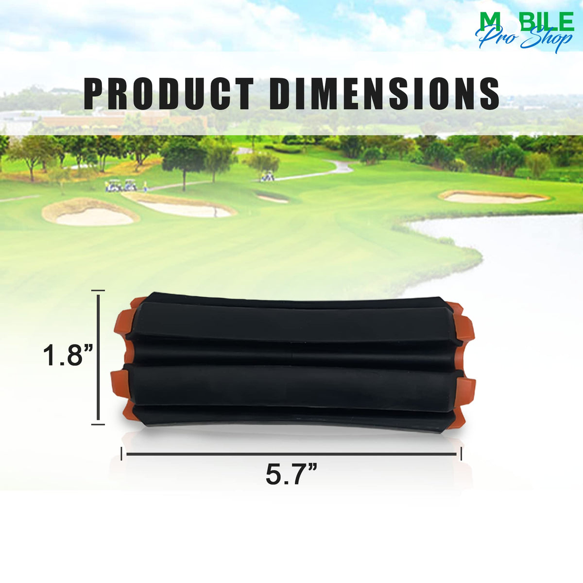 Mobile Pro Shop holder supports six clubs for fast selection on the course.