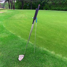 Mobile Pro Shop V-Shaped Golf Club Stand keeps clubs clean and visible on the fairway.