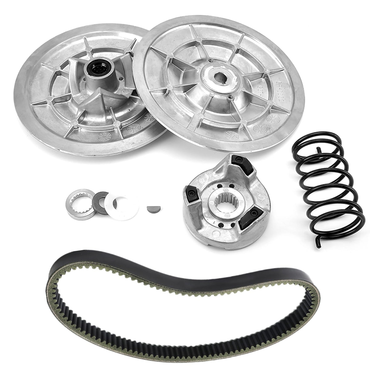 MOFANS drive clutch setup showing belt fit for Yamaha G-series performance