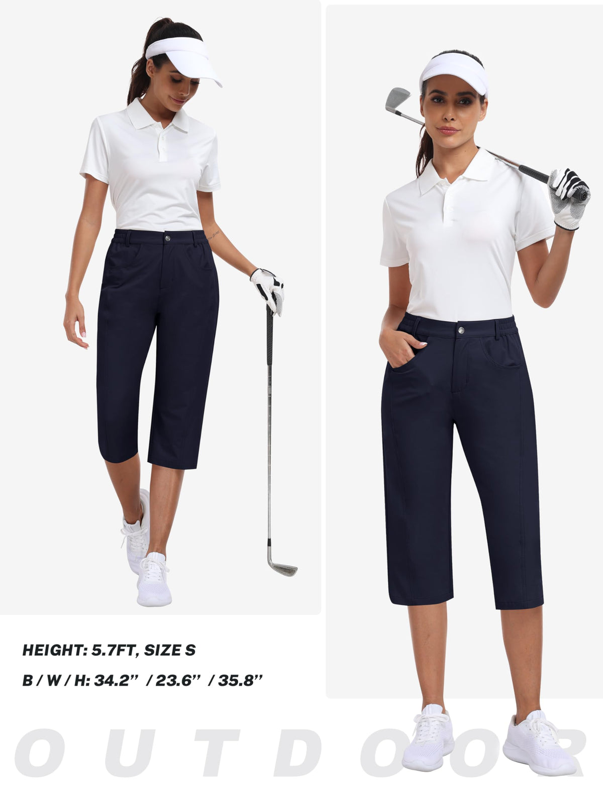 MoFiz outdoor-ready capri pants suitable for golf, hiking, or camping.