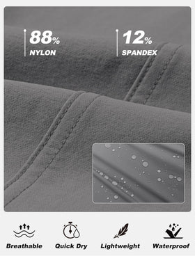 MoFiz capri pants water-repellent fabric beads moisture for quick drying.