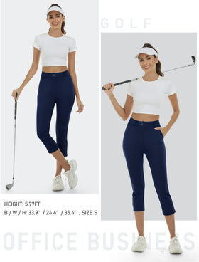 Navy MoFiz golf pants pair beautifully with polos and sneakers.