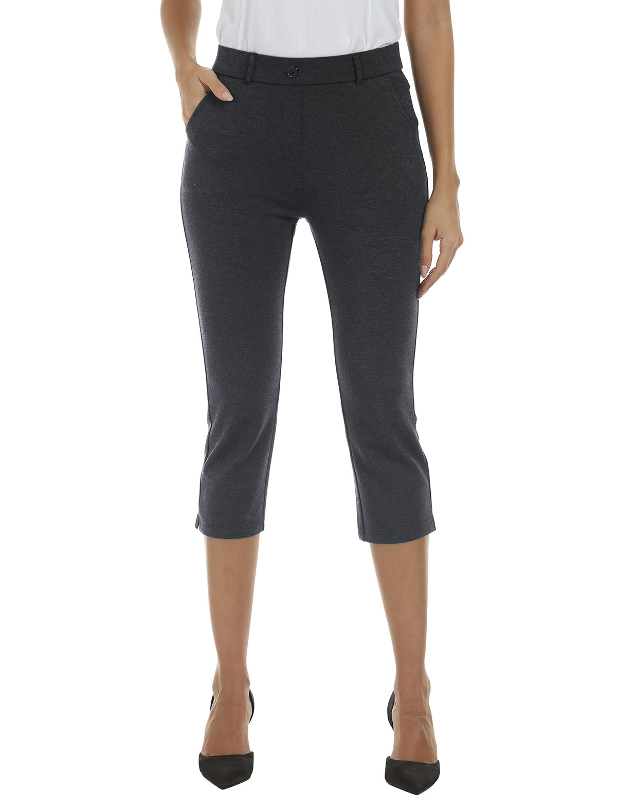 MoFiz Women Capri Golf Pants front view showing breathable stretch for easy movement
