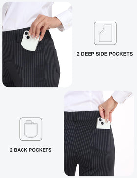 MoFiz black pinstripe capris suited for office and casual looks