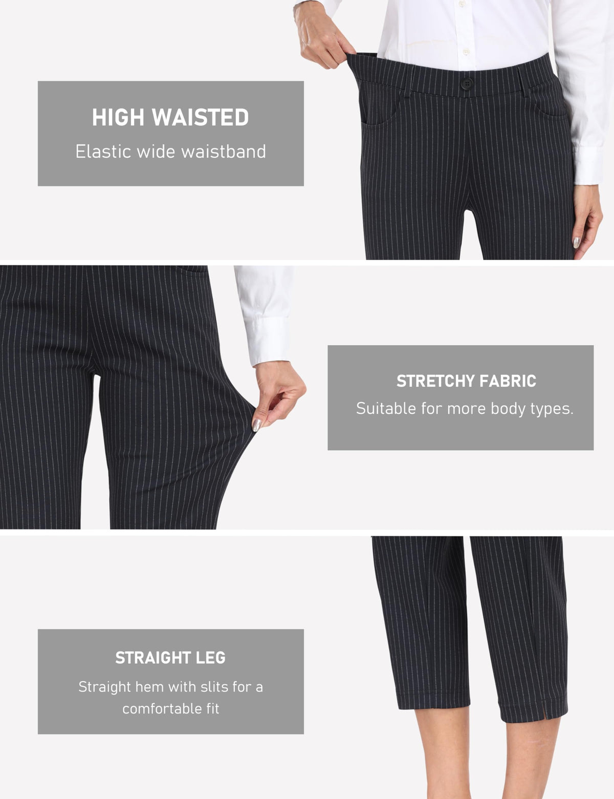 MoFiz capris styled for office wear and business casual ensembles