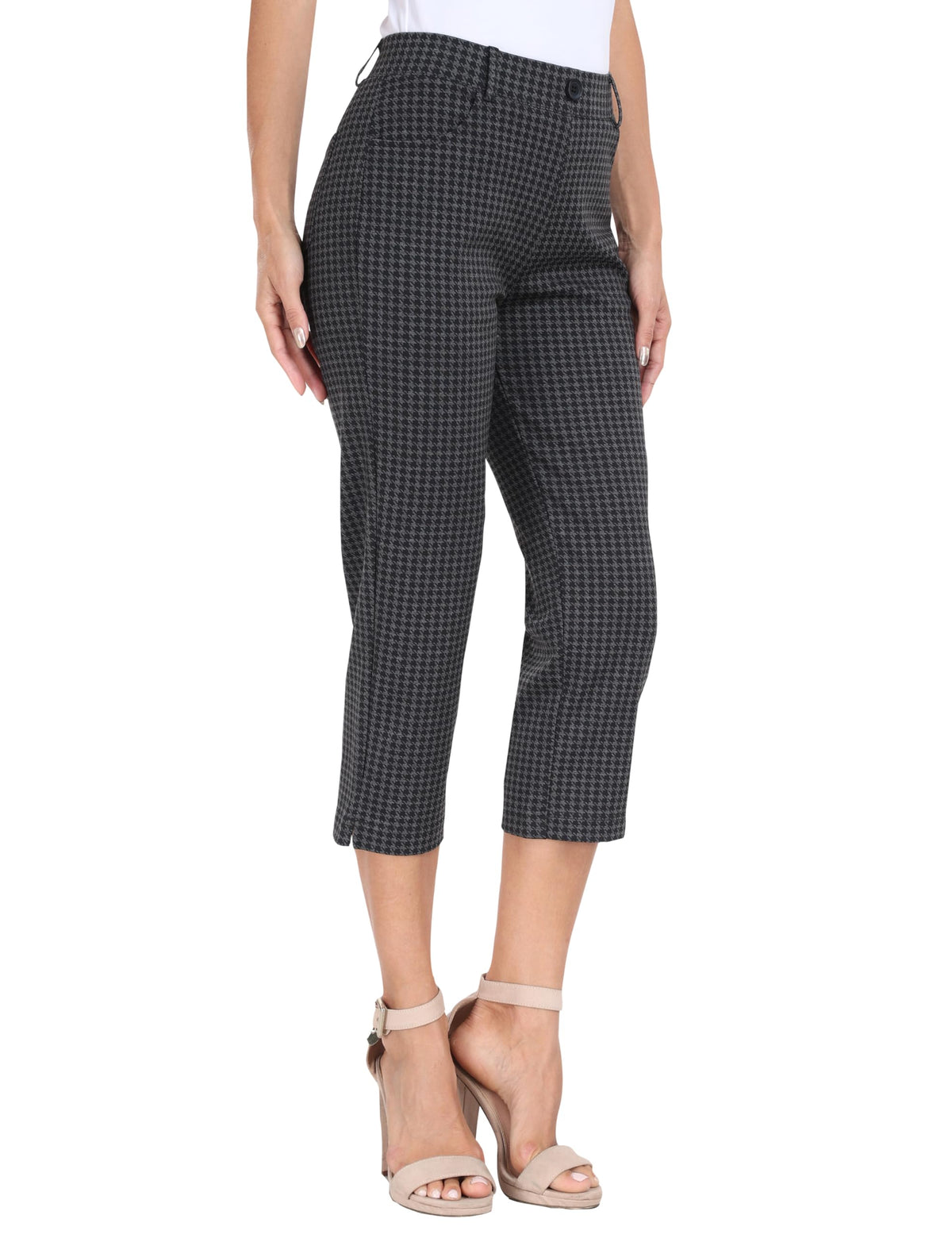 MoFiz houndstooth dress pants provide a polished office-ready silhouette.