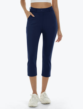 MoFiz women's golfing pants waist detail showing tummy control for flattering fit.