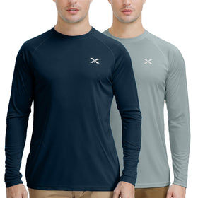 MOHEEN sun protection shirt in navy with UPF 50+ close-up fabric