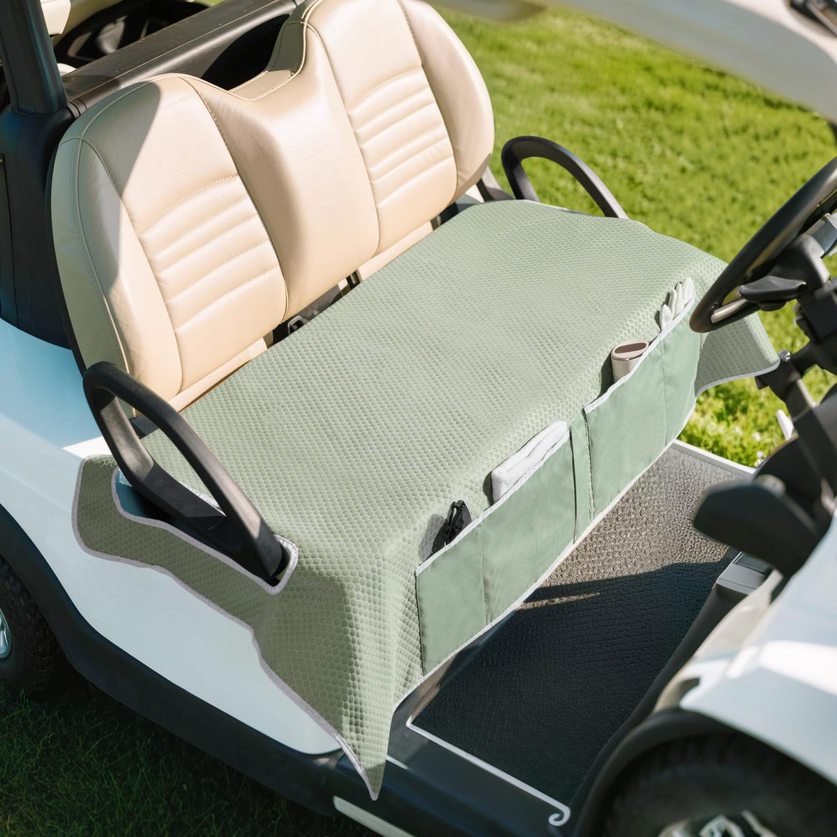 MoKo golf cart seat covers for 2-seat universal fit protects seats while driving