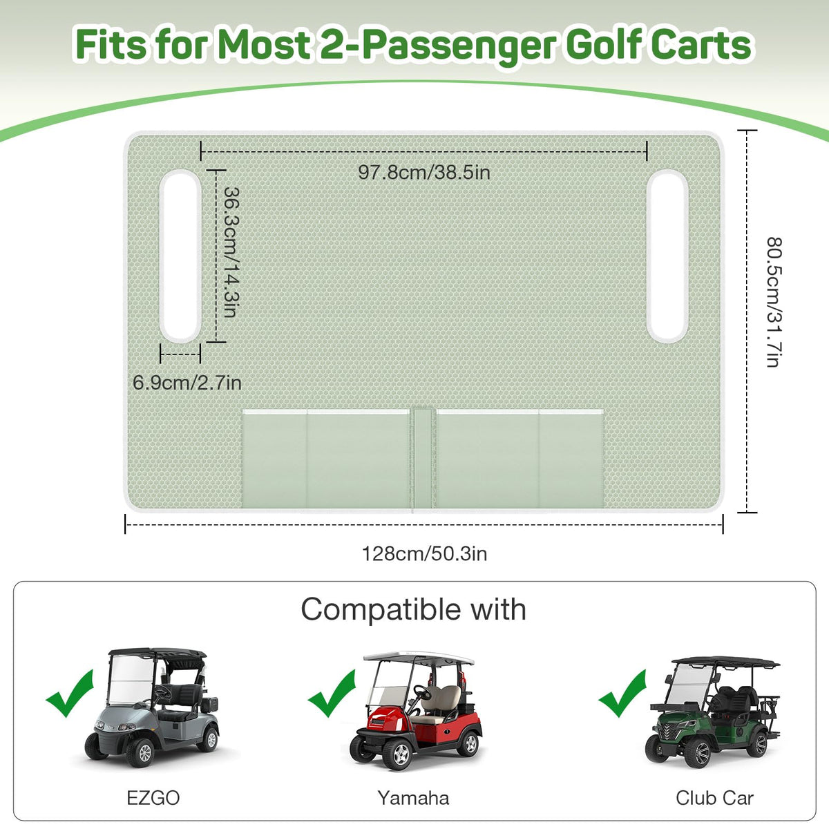 MoKo golf cart seat covers with 4 front pockets keeps tees and accessories handy