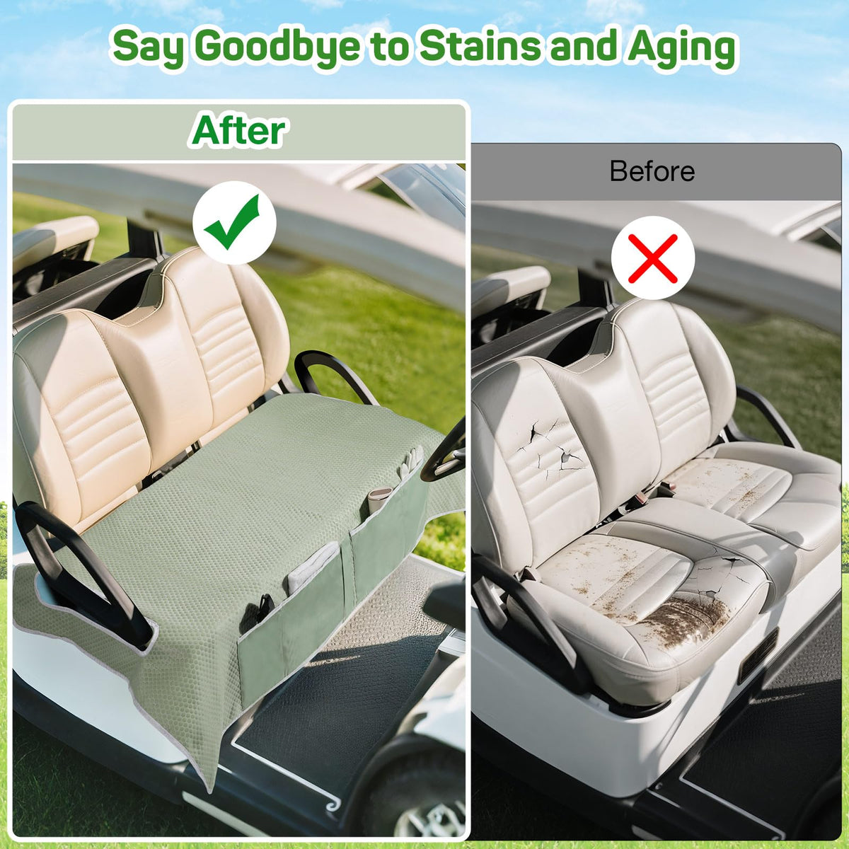 MoKo seat covers with non-slip bottom prevent shifting during rides