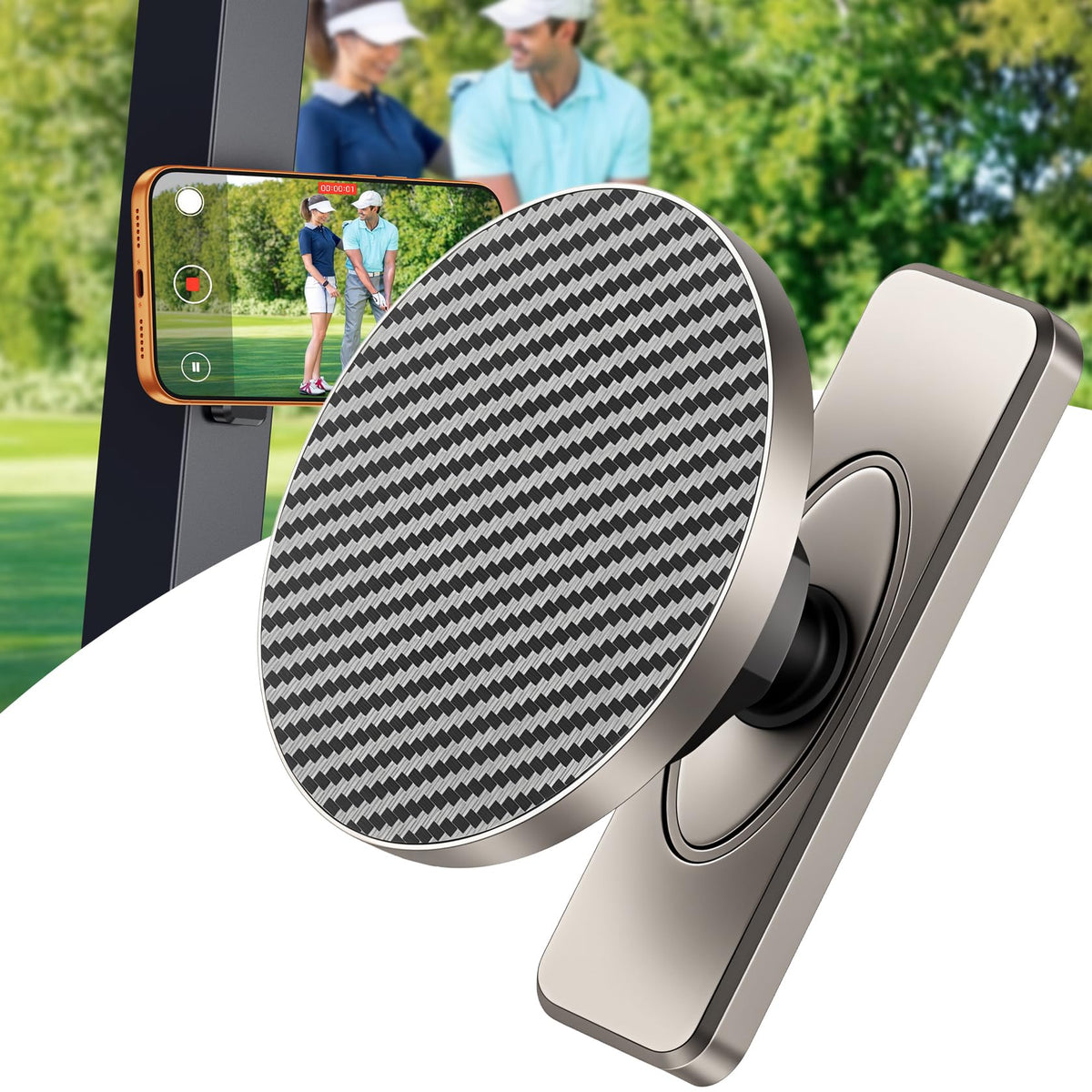 MOKPR magnetic golf cart holder base with strong magnets for secure attachment on carts
