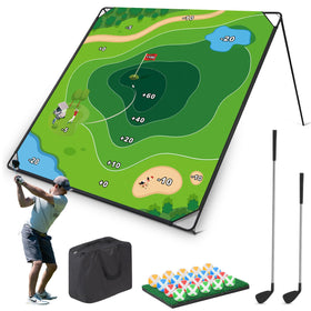 Molachi Golf Chipping Game large 71x71 mat simulates real greens for precise chipping.