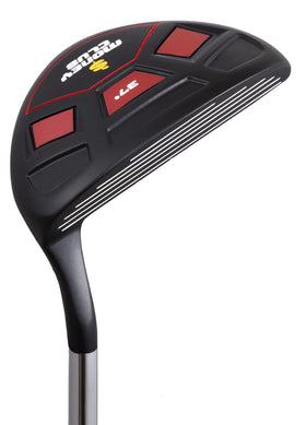 Money Club Chipper with black finish head improves alignment at address.