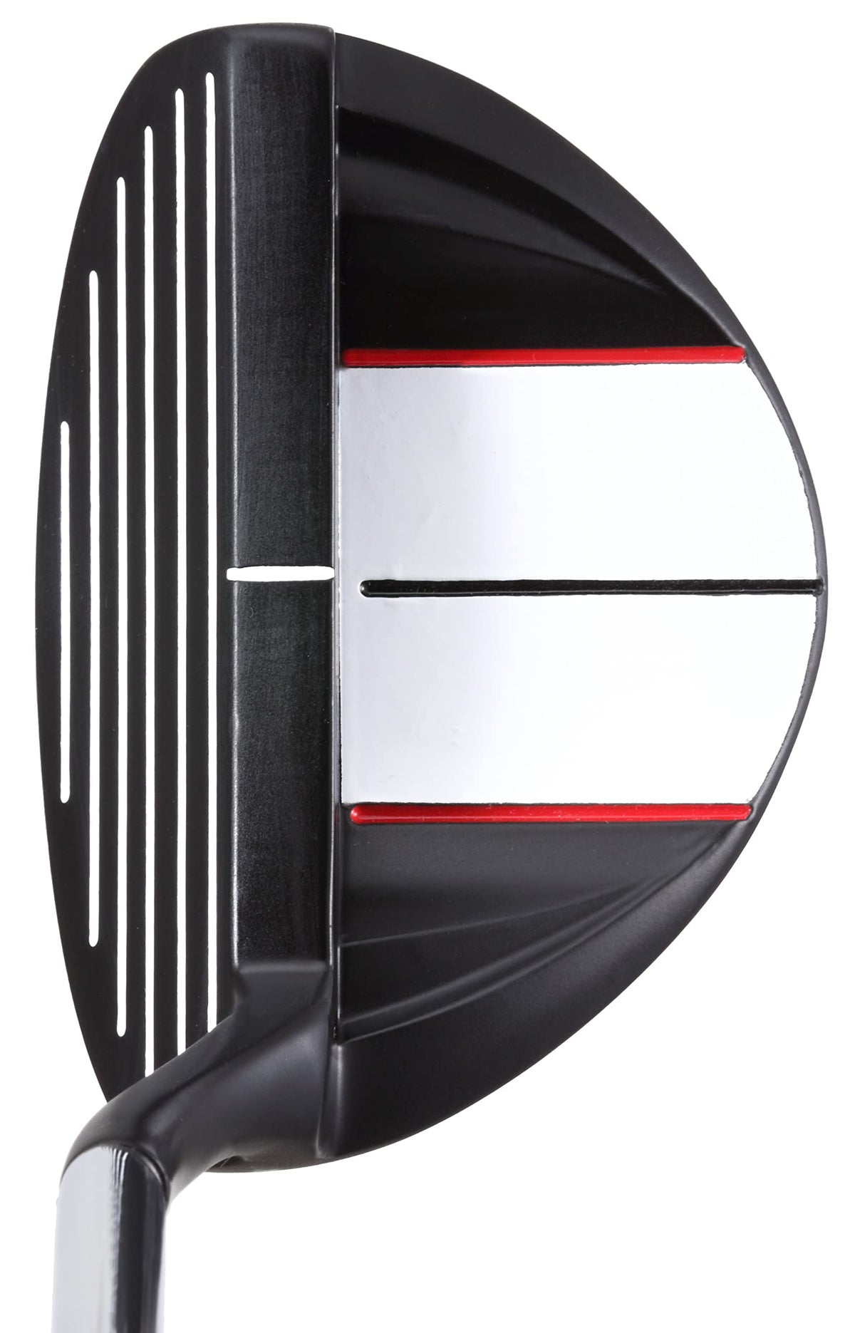Steel shaft and rubber grip provide steady feel on chips.