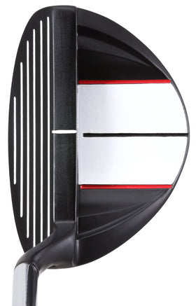Steel shaft and rubber grip provide steady feel on chips.
